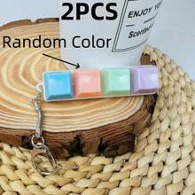 1 件随机颜色挤压减压块钥匙扣，随机链式键盘按压减压玩具，Asmr 玩具，烦躁钥匙扣，烦躁玩具>学校，烦躁，玩具，烦躁