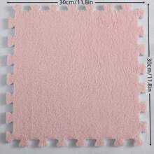 10 块拼图地毯、Ins 风格床边地毯、卧室地垫、客厅沙发方形组合长毛地毯、互锁地垫瓷砖