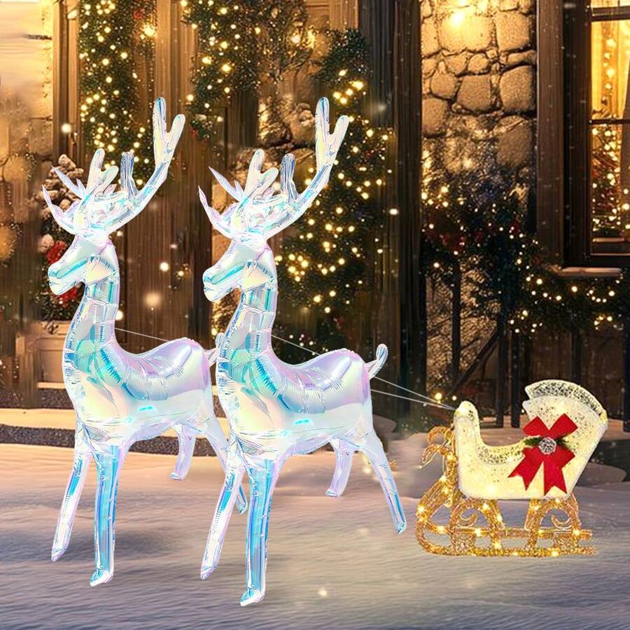 1 quả bóng bay tuần lộc trong suốt nhiều màu sắc cho Giáng sinh, bóng bay tiệc Giáng sinh, bóng bay tuần lộc lớn, bóng bay giấy bạc tuần lộc, thích hợp để trang trí Giáng sinh, tiệc ngày lễ, trang trí sinh nhật mùa đông, trang trí sân vườn năm mới Giáng sinh