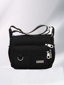 Multi Pockets Shoulder Crossbody Bags For Women Fashion Bags With Adjustable Strap Shopping Purse - 黑色 - 查看 3