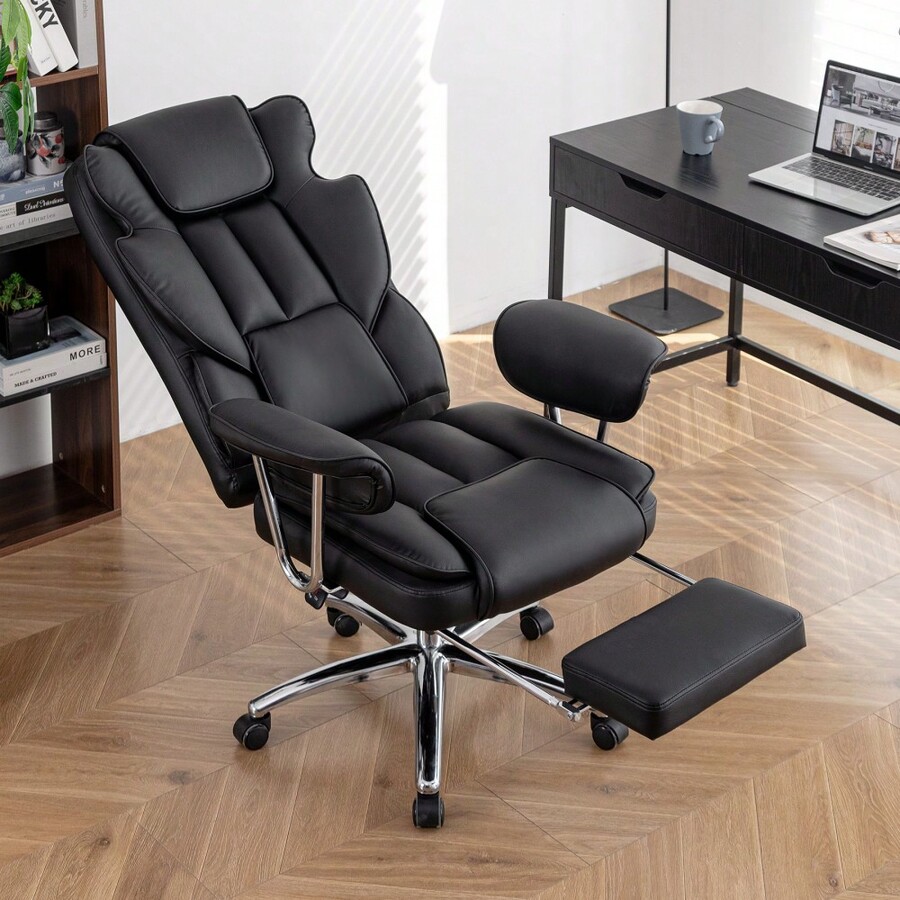 Office Chair, Big And Tall Executive Office Chair With Footrest
