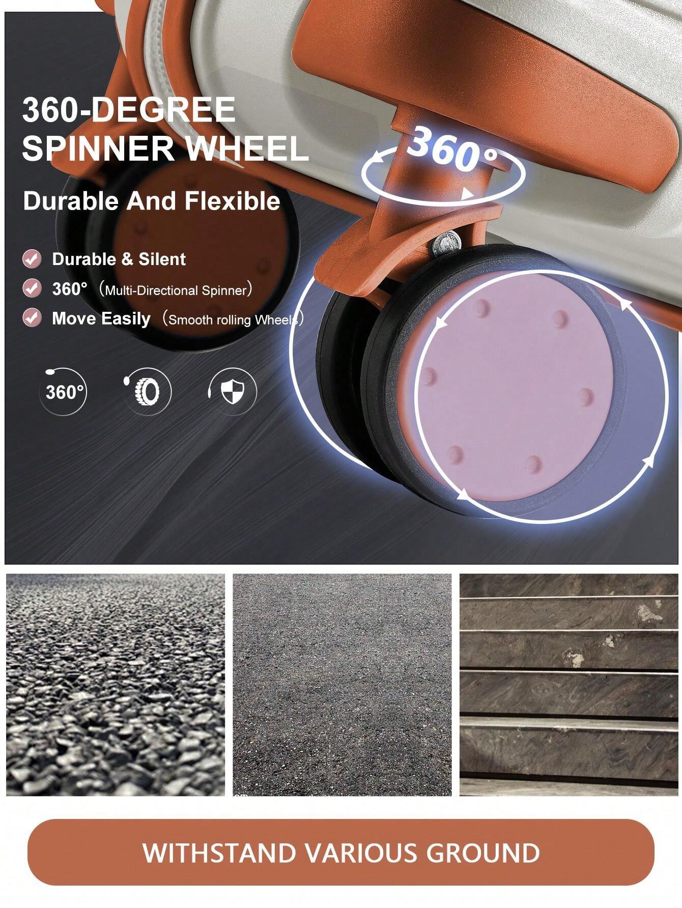 Floless Carry On Luggage Hard Shell Travel Trolley 4 Spinner Wheels