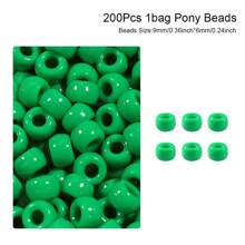100/200pcs Acrylic Pony Beads Multicolor Plastic Bucket Beads For Jewelry Making DIY Braid Bracelet Necklace Pendant