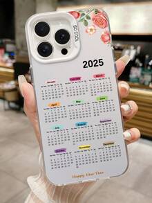 1 pieza Funda de teléfono con diseño metalizado reflectante con láser y mensaje de Feliz Año Nuevo 2025 compatible con iPhone 16 Pro Max/16 Pro/16 Plus/16/11/11 Pro/11 Pro Max/12/12 Pro/12 Pro Max/13/13 Pro/13 Pro Max/14/14 Plus/14 Pro/14 Pro Max/15/15 Plus/15 Pro/15 Pro Max - Negro - Ver 4