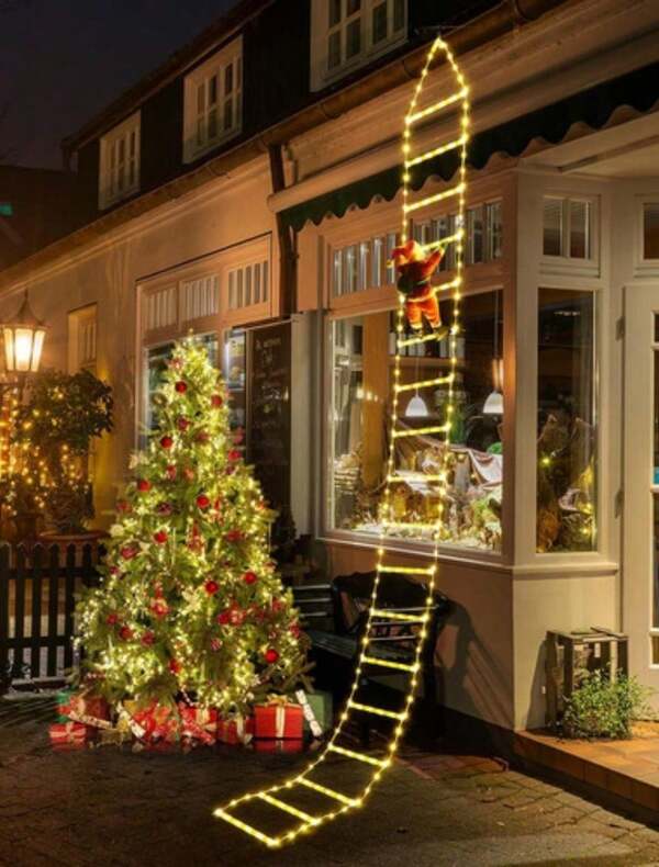 Luces De Escalera Navideñas Con Santa Claus Decoracion Hogar