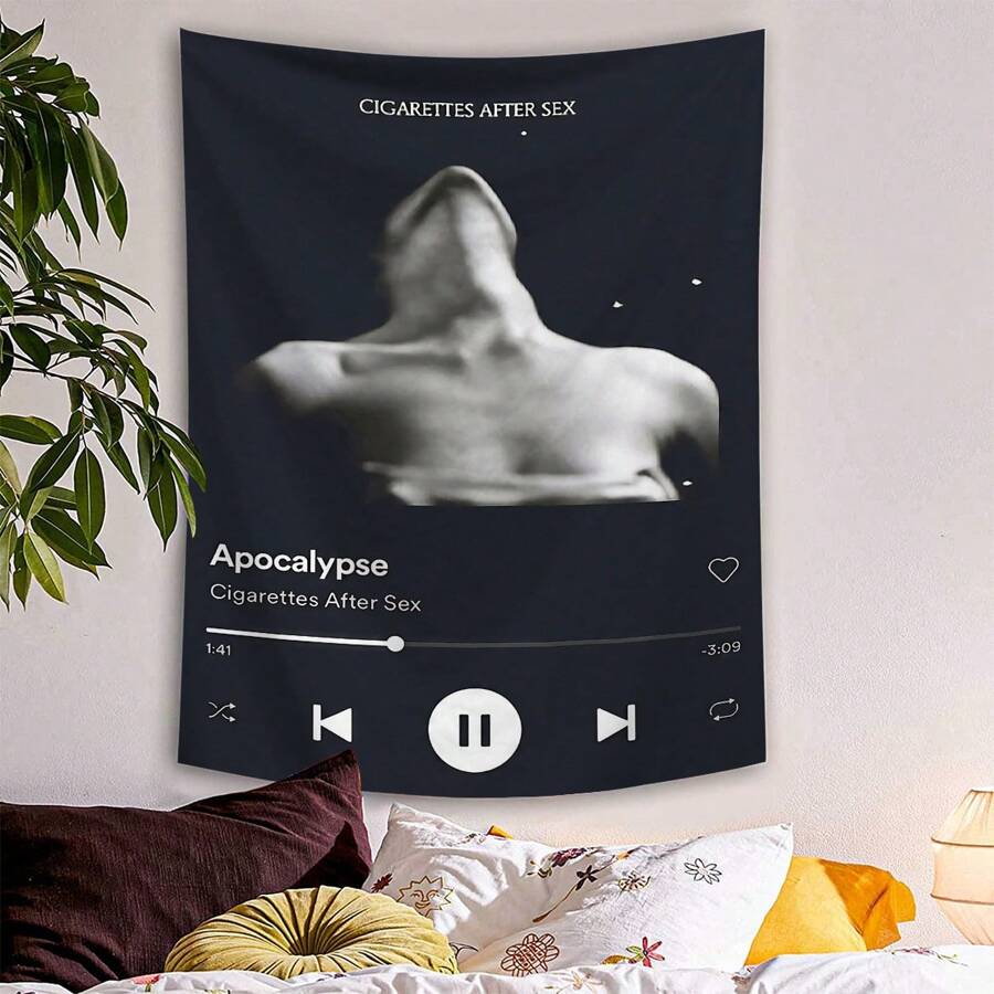 1 件香烟专辑封面印刷挂毯，适用于客厅、卧室、办公室、家居装饰、派对的聚酯纤维壁挂装饰，具有悬垂效果的矩形厨房壁挂，包括 3 个钉子和 2 个夹子、房间装饰、房间旗帜、房间用品、壁挂