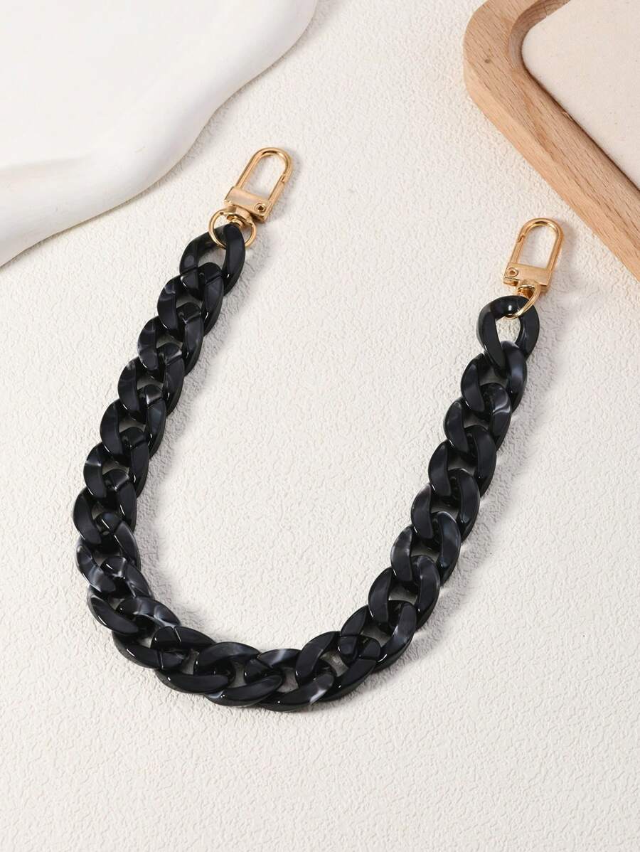 1 pieza Collar con colgante de concha de acrílico con patrón aleatorio de color, regalo de Navidad, regalo de Acción de Gracias - Negro - Ver 1