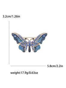 女士时尚珐琅蝴蝶胸针水钻昆虫别针派对宴会休闲配饰礼物