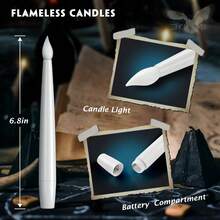 10-20 chiếc, Nến nổi LED 5,9 inch, Đũa thần trang trí cây thông Noel, Tiệc Halloween, Nến nổi hình nón không ngọn lửa, Nến treo chạy bằng pin có điều khiển từ xa - màu vàng ấm áp - Xem 7