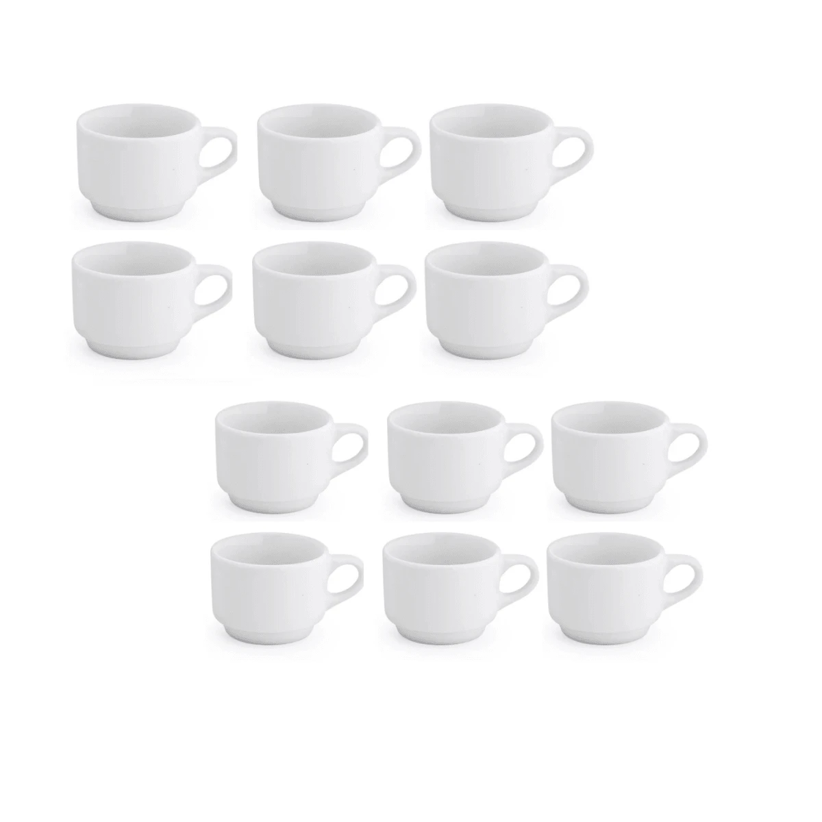 Kit With 12 White Plain Tea Cups 150ml SHEIN UK
