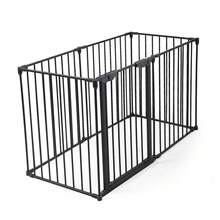 146' Extra Wide Door, 6 Panel Pet Pen, Fireplace Safety Enclosure, Folding Barrier Gate, Black - màu đen - Xem 4