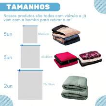 Kit 10 Vacuum Organizer Bags Vacuum Bag - 藍色 - 查看 6