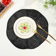 4 Stücke/6 Stücke/8 Stücke runde PVC metallisch geprägte hitzebeständige Platzsets, waschbare Tischsets für Restaurant Hotel Party Dekoration