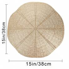 4 Stücke/6 Stücke/8 Stücke runde PVC metallisch geprägte hitzebeständige Platzsets, waschbare Tischsets für Restaurant Hotel Party Dekoration