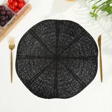 4 Stücke/6 Stücke/8 Stücke runde PVC metallisch geprägte hitzebeständige Platzsets, waschbare Tischsets für Restaurant Hotel Party Dekoration