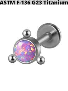 1PC G23 Titanium Opal /Zirconia Sun Flower Lip Studs Cluster Cz Ear Cartilage Tragus Helix Flat Labret Earring Piercing Body Jewelry - Titanium Original Color - View 11