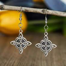 Witch Knot Earrings, Wiccan Jewelry Gift For Mum, Stainless Steel Stud, Lever Back Hoop Wire Hook, Fashion Earrings, Vintage Earrings, Celtic Knot Earrings, Bohemian Earrings, Fashion Jewelry, Earrings For Love, Valentine's Day Gifts, Festival Gifts,Mom,Mother,Mother's Day,Gift