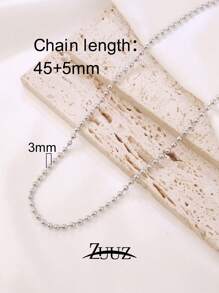 1 pièce Collier à chaîne de perles en acier inoxydable de 2 mm, 3 mm, 4 mm pour femmes et hommes. Colliers à perles rondes. Ras-de-cou pour femmes. Cadeau pour meilleurs amis