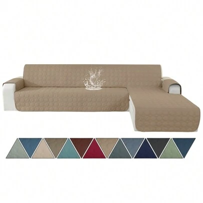  Ystyle Waterproof Sofa Cover With Peninsula 2/3/4 Seater Right/Left Corner Sofa Cover Universal Reversible, Chaise Longue Sofa Cover Anti-Scratch Anti-Stain