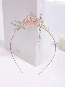 1pc Phụ kiện tóc công chúa vương miện kim cương cho bé gái, dễ thương và giống như tiên - Nhiều màu - Xem 14