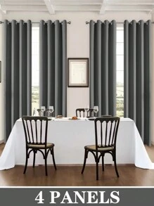 Panouri de perdele negre cu ochiuri, disponibile în opțiuni de 4/2/1 panouri, dimensiuni multiple, țesătură în 3 straturi de înaltă calitate, izolare termică și umbrire solară, potrivite pentru dormitor, sufragerie, sufragerie, bucătărie, dulap, culoare bej