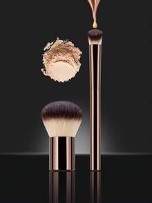 2支装粉底刷和遮瑕刷化妆刷套装，化妆刷套装，化妆刷组合，化妆刷套装，全套化妆工具，化妆刷套装，全套化妆工具，化妆刷套装，化妆刷套装，化妆礼盒套装 - 棕色 - 查看 8