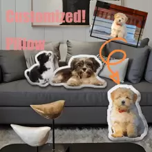 Customizable Pet Plush Photo Pads, Personalized Pet Pillows, Unique Birthday Gifts For Animal Lovers, Polyester Fiber, Mixed Colors, Double-Sided Customization, Ideal Gifts For Father's Day Ornamental,Engraved Stylish,Fashion,Colorful,Vintage,Cute,Contracted,Cuties Custom,Unique,Customized,Personalized Pet For Anniversaries,For Birthdays