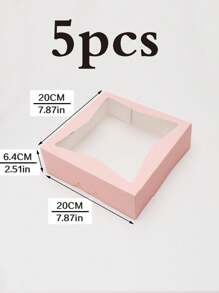2pcs/5pcs/10pcs Window Bread Box, Cake, Pastry, Chocolate, Cookie, Pie, Birthday Party, Wedding, Easter, Snack Packaging Box