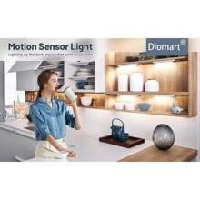 Diomart Rechargeable Battery Operated Motion Sensor Light, Wireless Under Cabinet Lights For Kitchen,Stairs And Bedroom Easy-To-Install White 4 Packs