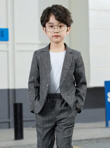 2 Peças Conjunto de Terno Formal para Meninos Jovens: Jaqueta + Calça, Roupa de Formatura, Pageboy de Casamento, Fantasia de Festival Escolar, Outono