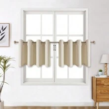 Panouri de perdele negre cu ochiuri, disponibile în opțiuni de 4/2/1 panouri, dimensiuni multiple, țesătură în 3 straturi de înaltă calitate, izolare termică și umbrire solară, potrivite pentru dormitor, sufragerie, sufragerie, bucătărie, dulap, culoare bej