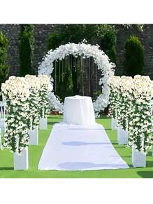 [Hot Selling] 2 stuks elegante witte orchideeën kunstmatige hangende bloemen - perfect voor bruiloften, feestdagen en woonaccessoires