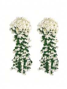 [Hot Selling] 2 stuks elegante witte orchideeën kunstmatige hangende bloemen - perfect voor bruiloften, feestdagen en woonaccessoires