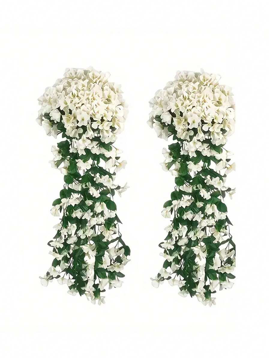 [Hot Selling] 2 stuks elegante witte orchideeën kunstmatige hangende bloemen - perfect voor bruiloften, feestdagen en woonaccessoires