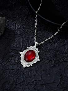 1 对复古绿宝石吊坠项链，适合女士女孩女巫神秘珠宝配饰时尚绿色项链礼物 - 吊墜項鍊 - 查看 7