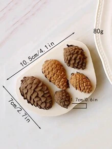 Christmas Fake Pine Cone Fragrance Candle Plaster Silicone Mold, DIY Epoxy Resin, Chocolate, Cake Decorations, Clay Grinding Tool - Light Grey - View 8