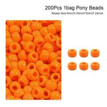 100/200pcs Acrylic Pony Beads Multicolor Plastic Bucket Beads For Jewelry Making DIY Braid Bracelet Necklace Pendant