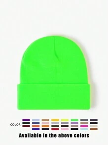 1pc Unisex Solid Color Knitted Hat, Y2K Style Outdoor Warm Beanie, Casual All-Match Winter Ski Cap Suitable For Daily Commute
