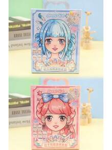 1 pezzo Set trucco e pittura principessa per ragazze, gioco di vestizione, libri da colorare fai-da-te, adesivi principessa, taccuino con adesivi per ragazze carine (1 libro, 10 fogli)