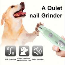 Afilador de uñas para mascotas con forma de pata, cortaúñas eléctrico ajustable a 2 velocidades para un recorte de uñas seguro y suave para perros y gatos, herramienta perfecta para el recorte de uñas de mascotas, el mejor afilador de uñas para mascotas como regalo de Navidad