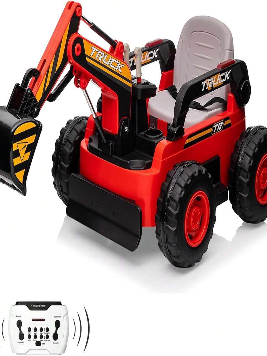 12V Kids Ride On Excavator Digger Truck With Remote Control & Electric