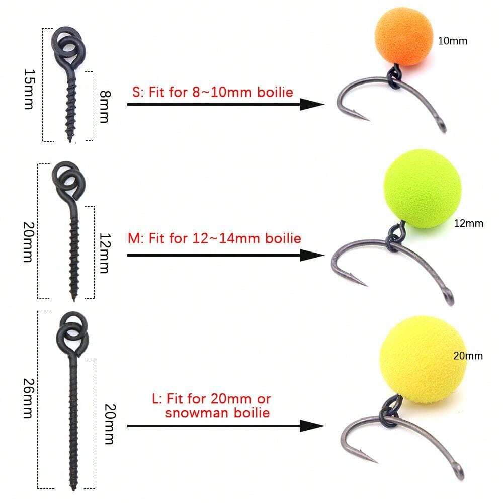 Carp Fishing Ronnie Rig Terminal Tackle Set Pop Up Bait Boilie Screws