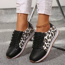 YMM980-88 黑色豹纹时尚潮流系带舒适轻便透气柔软百搭休闲运动鞋 - 黑色 - 查看 2