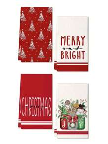 2 pièces Serviettes de cuisine en microfibre super douces de 18x26 pouces, motif de vase cèdre de Noël rouge et blanc, chiffons décoratifs pour les fêtes, cadeau de pendaison de crémaillère