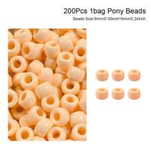 100/200pcs Acrylic Pony Beads Multicolor Plastic Bucket Beads For Jewelry Making DIY Braid Bracelet Necklace Pendant