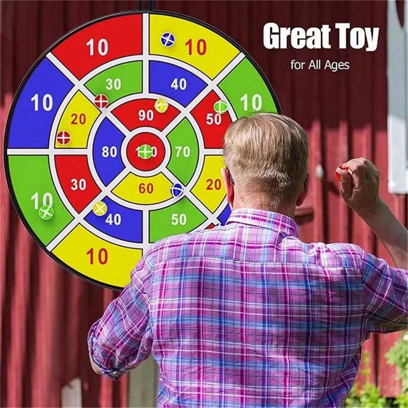12pcs Sticky Ball & Dartboard Set, Indoor/Outdoor Toy For ParentChild