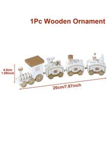 1 pieza Decoración de tren de madera de 4 secciones para Navidad, regalo para fiesta navideña, lindo adorno de madera para ventana, jardín, mesa, decoración navideña para el hogar, habitación y mesa, colgante decorativo para Navidad, Feliz Navidad