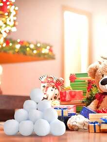 20 Piezas de bolas de nieve de simulación navideña, adecuadas para peleas de bolas de nieve - Decoración perfecta para el árbol de Navidad y juguetes para fiestas, regalo ideal para decoración de muñeco de nieve, para jugar en la nieve al aire libre y decorar el árbol de Navidad - Formas lindas y tacto cómodo