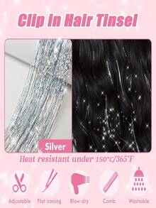 Quà tặng tiệc Giáng sinh và năm mới thời trang cho phụ nữ Bộ 12 món tóc nhuộm, Dây buộc tóc kẹp dài 20 inch nhiều màu - Nhiều màu - Xem 7