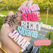 1 bucă breloc acrilic personalizat, breloc cu nume rucsac, etichetă cu nume 3D, etichetă cu nume personalizată, etichetă cu nume acrilică personalizată, etichetă pentru geanta pentru scutece